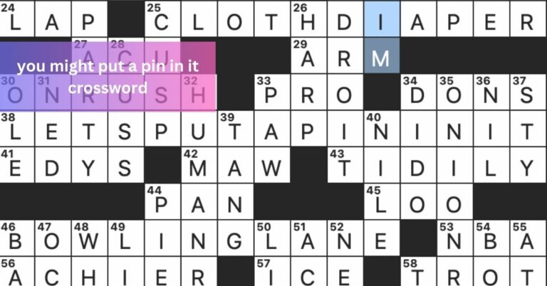 you might put a pin in it crossword